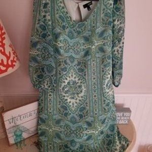 Paisley Tunic Top or Dress Size L  by a.n.a.